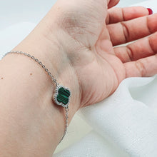 Load image into Gallery viewer, Natural Gemstone Clover Bracelet, Sterling Silver
