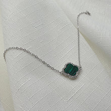 Load image into Gallery viewer, Natural Gemstone Clover Bracelet, Sterling Silver
