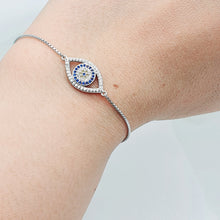 Load image into Gallery viewer, Large Evil Eye Bracelet, Sterling Silver
