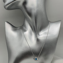 Load image into Gallery viewer, Mother of pearl Evil Eye Necklace, Sterling Silver
