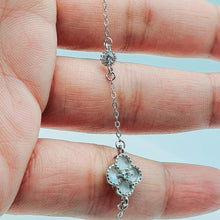 Load image into Gallery viewer, Small Mother of pearl Clover Bracelet, silver jewellery

