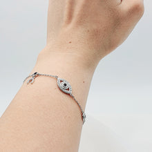 Load image into Gallery viewer, Evil Eye &amp; Horseshoe Bracelet, Sterling Silver
