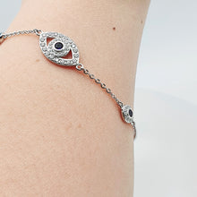 Load image into Gallery viewer, Evil Eye &amp; Horseshoe Bracelet, Sterling Silver
