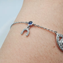 Load image into Gallery viewer, Evil Eye &amp; Horseshoe Bracelet, Sterling Silver
