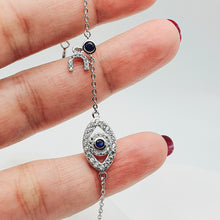 Load image into Gallery viewer, Evil Eye &amp; Horseshoe Bracelet, Sterling Silver
