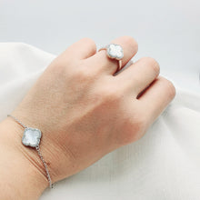 Load image into Gallery viewer, Natural Gemstone Clover Bracelet, Sterling Silver
