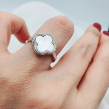 Load image into Gallery viewer, Natural Gemstone Clover Ring, Sterling Silver

