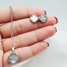 Load image into Gallery viewer, Mother of Pearl 4 Leaf Clover Set, Sterling Silver
