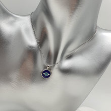 Load image into Gallery viewer, Evil Eye Enamel Round Necklace, Sterling Silver
