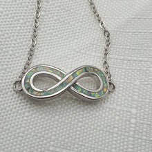 Load image into Gallery viewer, Infinity White Opal Bracelet, Sterling Silver
