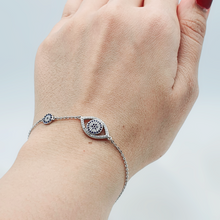 Load image into Gallery viewer, Evil Eye Double Icon Bracelet, Sterling Silver
