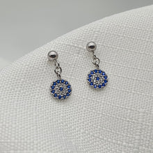 Load image into Gallery viewer, Small Evil Eye Stud Earrings, Sterling Silver
