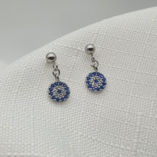Load image into Gallery viewer, Small Evil Eye Stud Earrings, Sterling Silver

