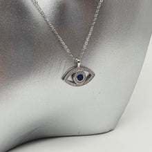 Load image into Gallery viewer, Large Evil Eye Necklace, Sterling Silver
