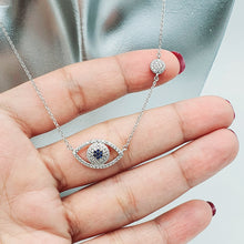 Load image into Gallery viewer, Large Evil Eye Necklace, Sterling Silver
