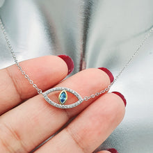 Load image into Gallery viewer, Evil Eye Necklace, Sterling Silver
