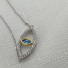Load image into Gallery viewer, Evil Eye Necklace, Sterling Silver
