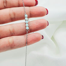 Load image into Gallery viewer, Created White Opal Bracelet, Sterling Silver
