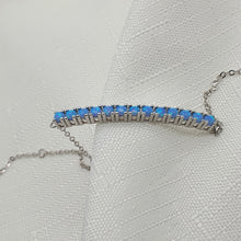 Load image into Gallery viewer, Created Blue Opal Bracelet, Sterling Silver
