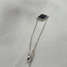 Load image into Gallery viewer, Natural Gemstone Clover Bracelet, Sterling Silver

