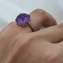 Load image into Gallery viewer, Natural Amethyst Ring, Sterling Silver

