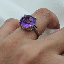 Load image into Gallery viewer, Natural Amethyst Ring, Sterling Silver
