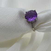Load image into Gallery viewer, Natural Amethyst Ring, Sterling Silver
