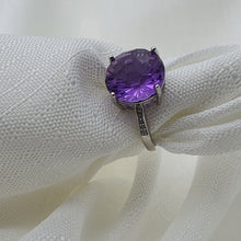 Load image into Gallery viewer, Natural Amethyst Ring, Sterling Silver
