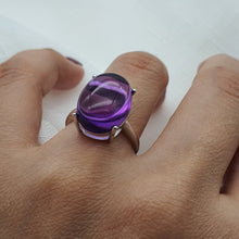 Load image into Gallery viewer, Natural Amethyst Gemstone Ring, Sterling Silver
