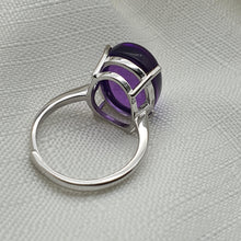 Load image into Gallery viewer, Natural Amethyst Gemstone Ring, Sterling Silver
