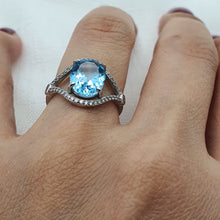 Load image into Gallery viewer, Sky Blue Topaz Ring, Sterling Silver
