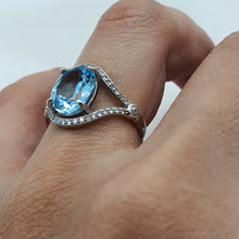 Load image into Gallery viewer, Sky Blue Topaz Ring, Sterling Silver

