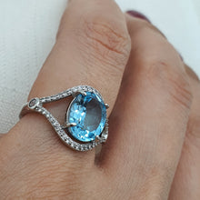 Load image into Gallery viewer, Sky Blue Topaz Ring, Sterling Silver
