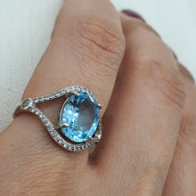 Load image into Gallery viewer, Sky Blue Topaz Ring, Sterling Silver
