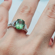 Load image into Gallery viewer, Natural Oval Peridot Gemstone Ring, Sterling Silver
