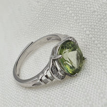 Load image into Gallery viewer, Natural Oval Peridot Gemstone Ring, Sterling Silver
