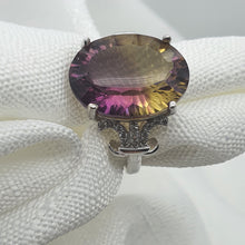 Load image into Gallery viewer, Natural Large Bi-Color Tourmaline Ring, Sterling Silver
