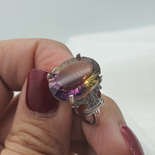 Load image into Gallery viewer, Natural Large Bi-Color Tourmaline Ring, Sterling Silver
