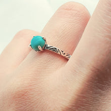 Load image into Gallery viewer, Natural Turquoise Gemstone Ring, Sterling Silver

