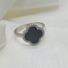 Load image into Gallery viewer, Natural Gemstone Clover Ring, Sterling Silver
