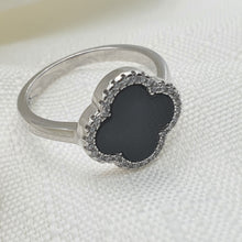 Load image into Gallery viewer, Natural Gemstone Clover Ring, Sterling Silver
