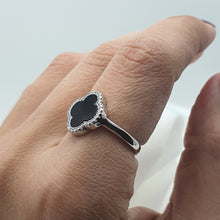 Load image into Gallery viewer, Natural Gemstone Clover Ring, Sterling Silver

