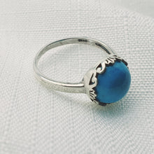Load image into Gallery viewer, Natural Turquoise Gemstone Ring, Sterling Silver
