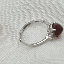 Load image into Gallery viewer, Natural Square Garnet Gemstone Ring, Sterling Silver
