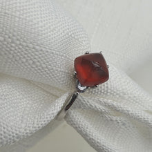 Load image into Gallery viewer, Natural Square Garnet Gemstone Ring, Sterling Silver
