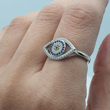 Load image into Gallery viewer, Evil eye Icon Ring, Sterling Silver
