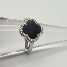 Load image into Gallery viewer, Natural Gemstone Clover Ring, Sterling Silver
