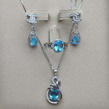 Load image into Gallery viewer, Sky Blue Topaz Jewellery Set, Sterling Silver
