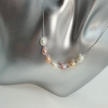 Load image into Gallery viewer, Multicoloured Freshwater Pearl Necklace, Sterling Silver
