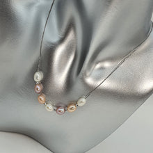Load image into Gallery viewer, Multicoloured Freshwater Pearl Necklace, Sterling Silver
